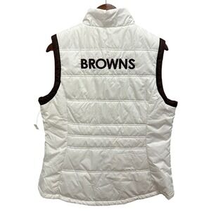 NFL Cleveland Browns Women's White Puffer Vest Team Apparel XL EG NFL.com‎ Tag